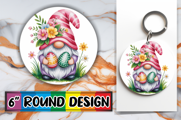 Blissful Keychain Circle Style, Easter Gnomes