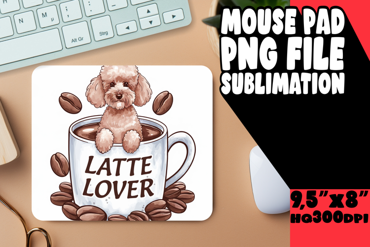 joyful MOUSE MAT Sublimation Style, Coffee Dog