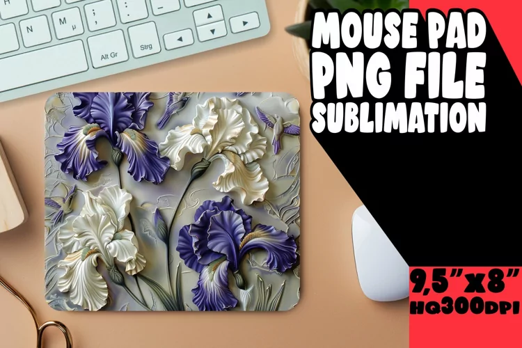 Colorful 3D Blossom Design Mouse Pad