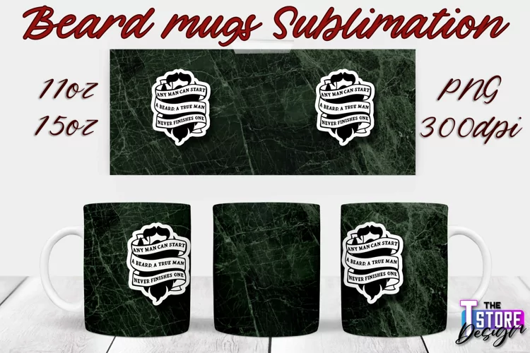 Beard Mug Design | 11 oz 15 oz Mug Sublimation | PNG File