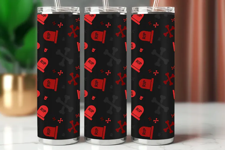 Halloween Tumbler Wrap Seamless Pattern
