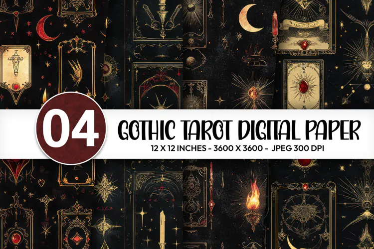 Gothic Tarot Digital Paper
