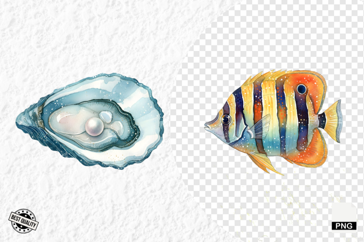 Watercolor Sea Life PNG Clipart