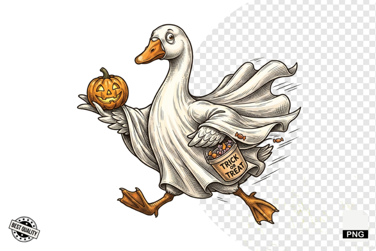Halloween Ghost Goose PNG