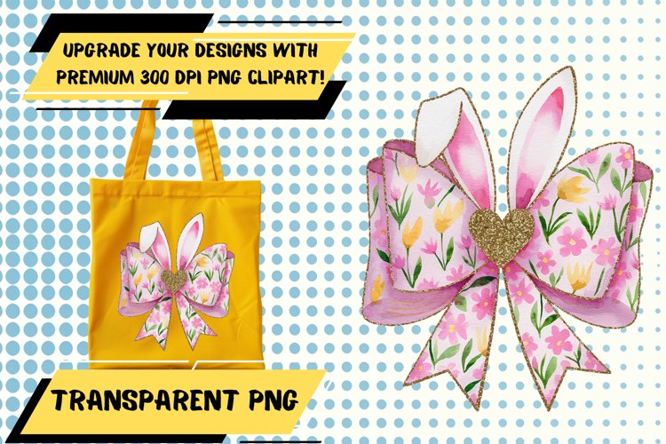 Cute PNG Artwork for T-Shirt Sublimation , Easter Bow