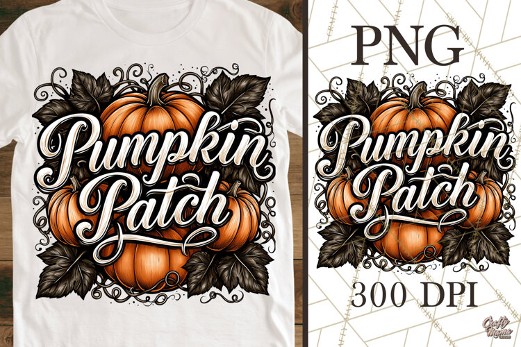 Pumpkin Patch PNG Graphic Fall Harvest Sublimation example image 1