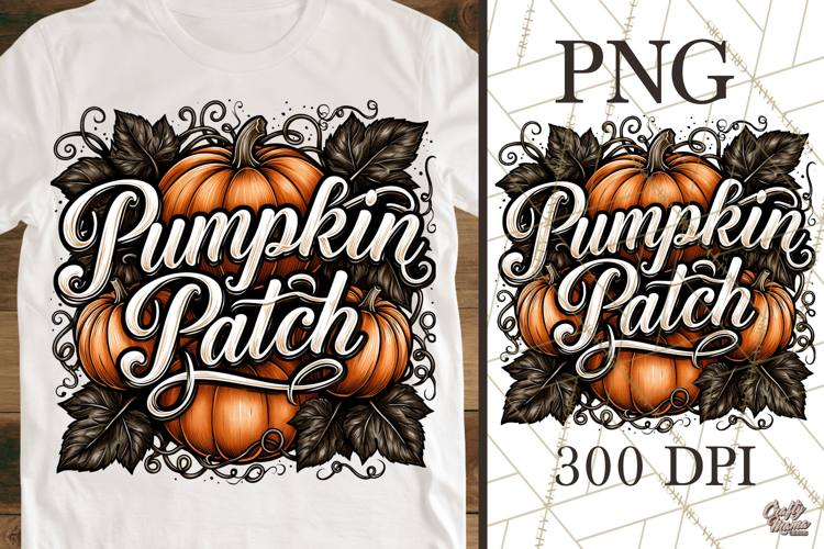 Pumpkin Patch PNG Graphic Fall Harvest Sublimation