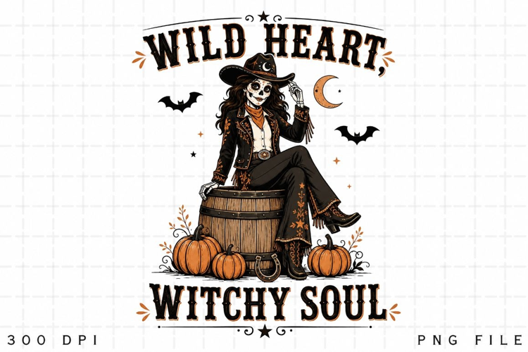 Wild Heart Witchy Soul PNG Sublimation Design - Western