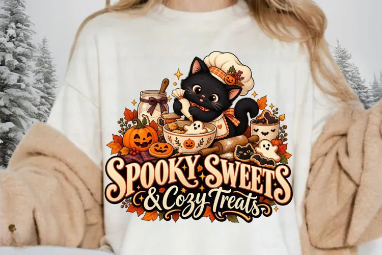 Spooky Sweets and Cozy Treats Halloween Baking Black Cat