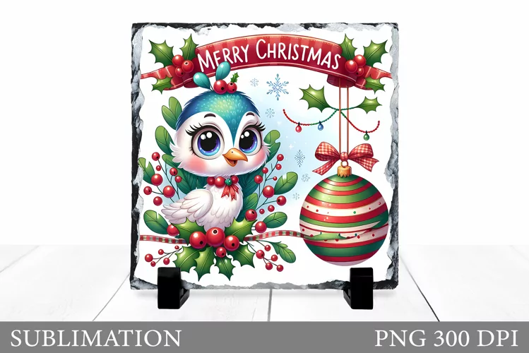 Christmas Peacock Sublimation. Christmas Peacock Slate