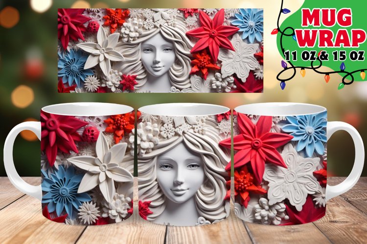 Crystal Serenity Christmas Mug Sublimation, 11oz   15oz