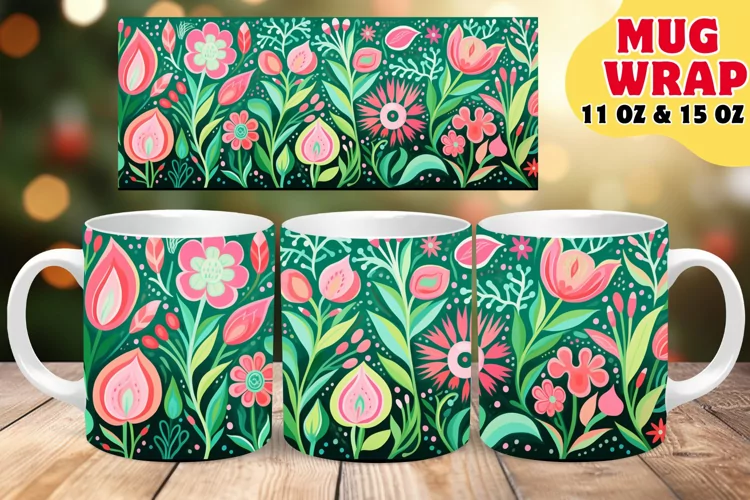 Blossom Burst Brilliance: Sublimation Coffee Mug