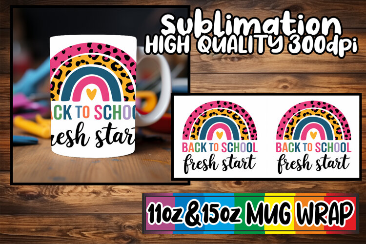 Radiant vibes 11oz 15oz sublimation wrap, Back To School example image 1