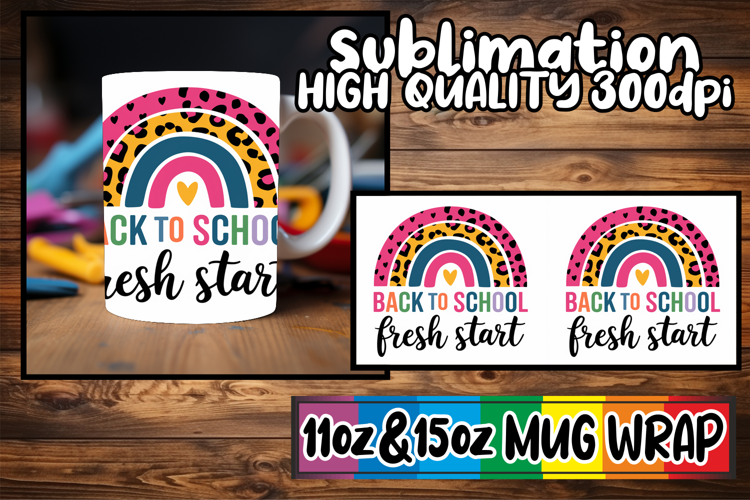 Radiant vibes 11oz 15oz sublimation wrap, Back To School