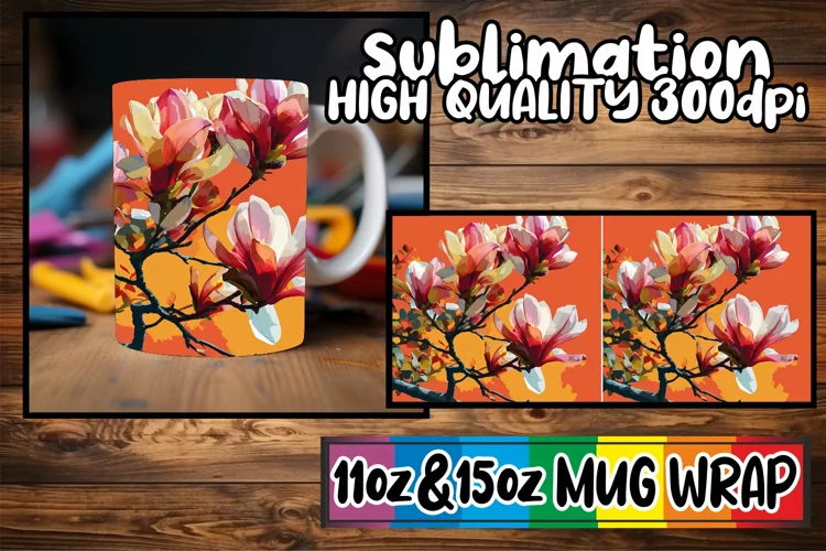 Love-themed Tree Art for Mug Sublimation