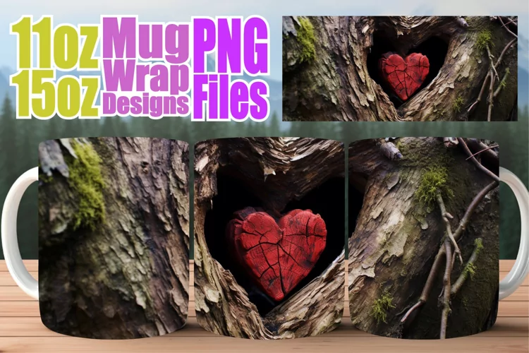 Wear Your Love: 3D Heart Sublimation Mug Wrap