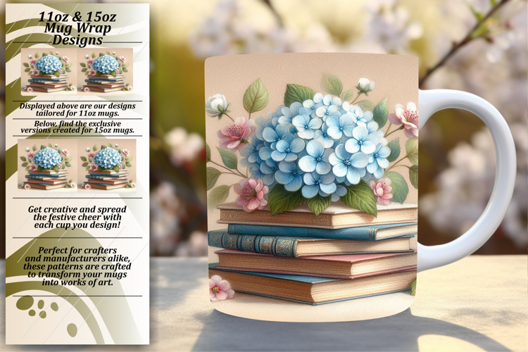 Nature 15oz Mug Wrap Png Design , Books