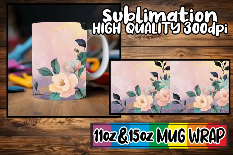Unique sunsets 11oz 15oz sublimation wrap, Flower