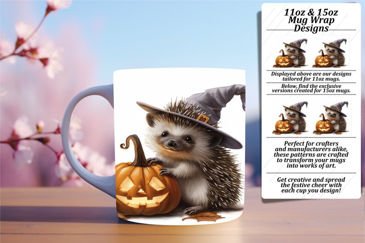 Spooky Pumpkin Animal 11oz/15oz Mug Wrap PNG
