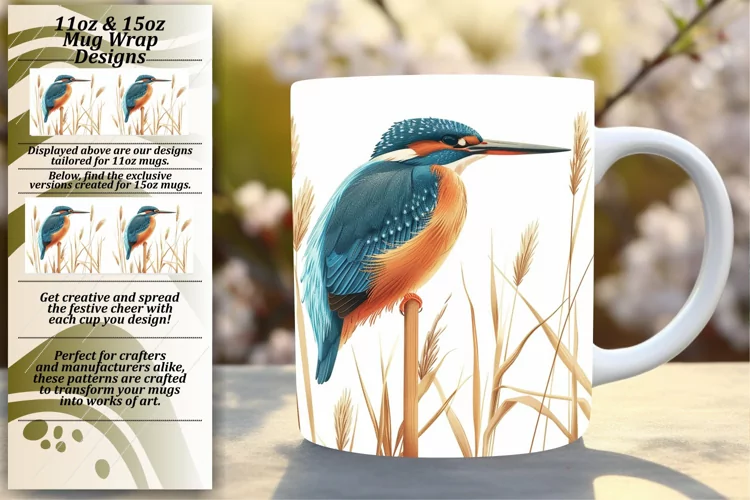 Watercolor Birds Spring Mug Wrap 11oz/15oz