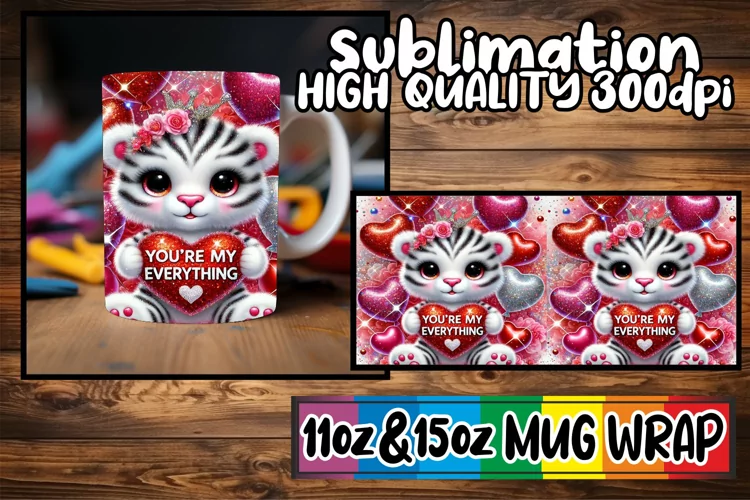 Happy hearts 11oz 15oz sublimation wrap, Valentines
