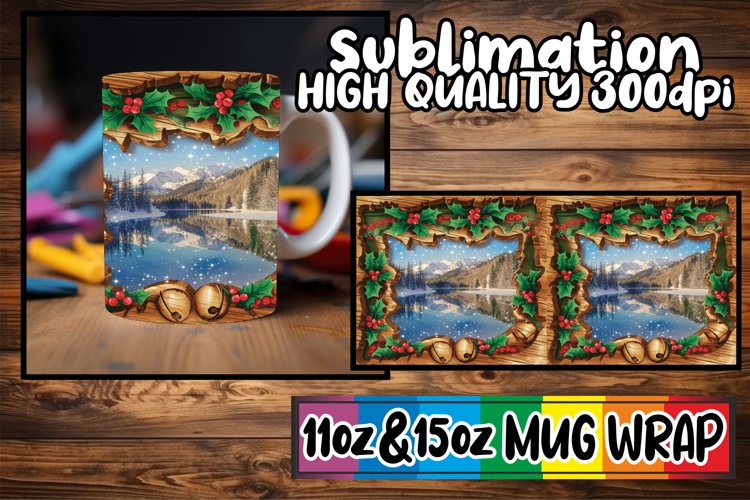 Dreamy skies 11oz 15oz mug wrap, Christmas example image 1