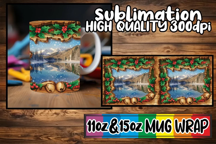 Dreamy skies 11oz 15oz mug wrap, Christmas