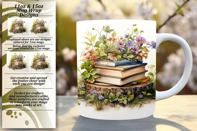 Literary Floral Mug Artistry