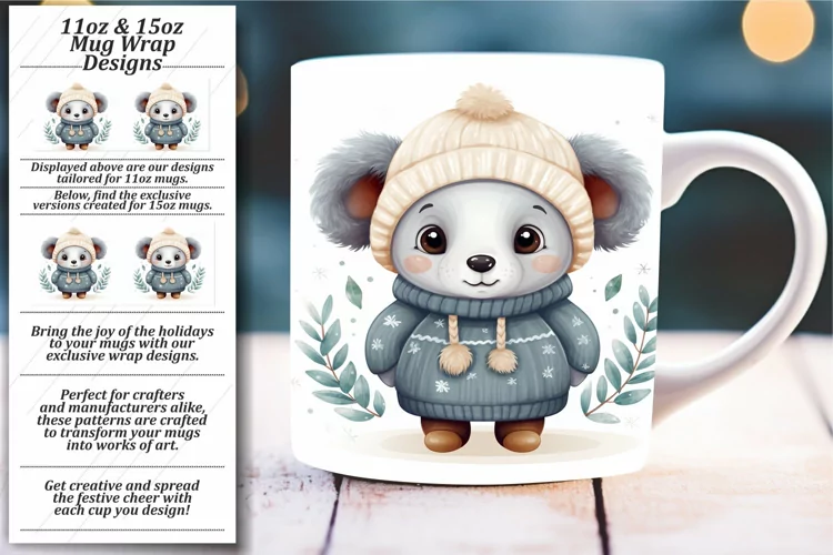 Festive Fauna Coffee Mug Wraps