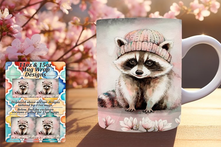 Sleek 11oz Mug Wrap Png Design , Animals