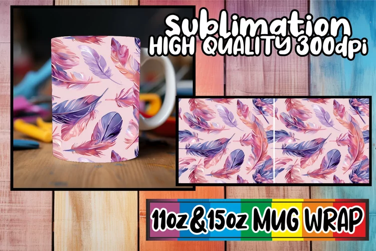 Abstract Nature Mug Wrap Sublimation 11oz 15oz Spring