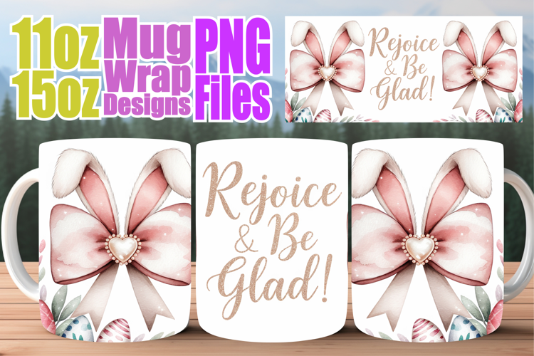 Inspiring colors 11oz 15oz mug wrap, Easter Bow