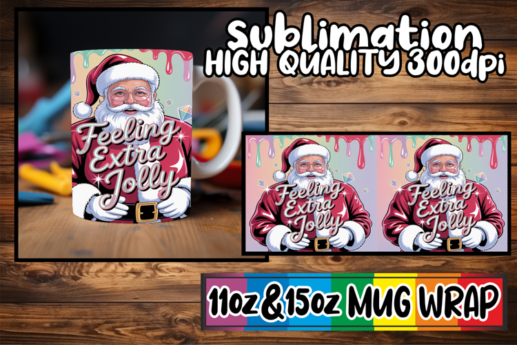 Wholesome vibes 11oz 15oz sublimation wrap, Funny Santa