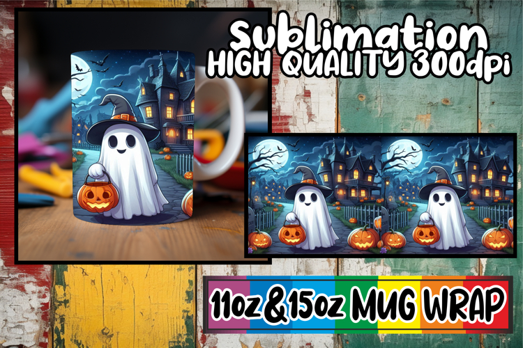 Joyous memories 11oz 15oz sublimation wrap, Ghost