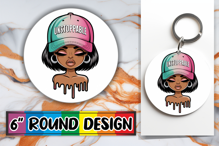 Joyful Circle Coasters Sublimation, Black Woman