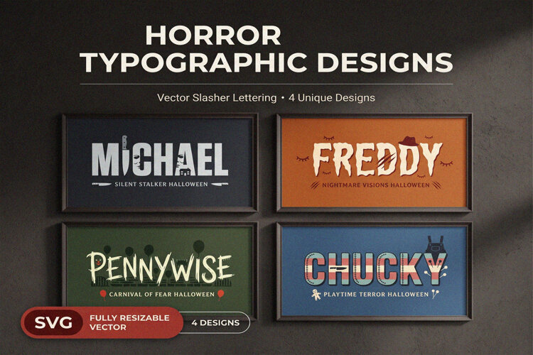 Horror Typographic Slasher SVG 4 Scary Halloween Lettering example image 1
