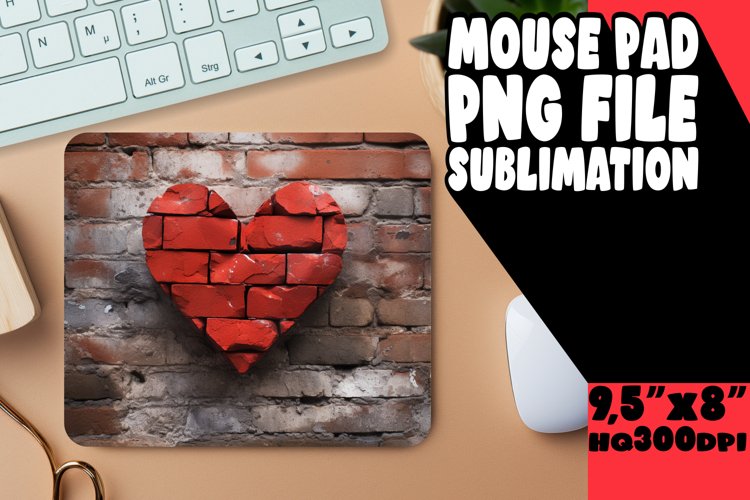 Sweet Emotion 3D Heart Glitter Sublimation Pad