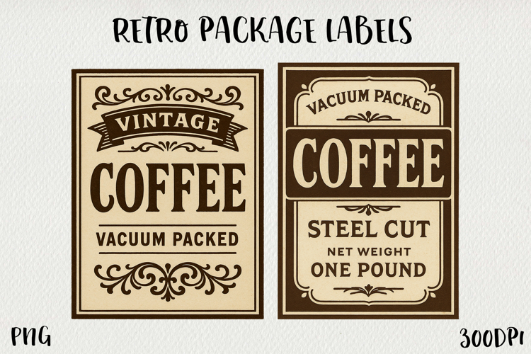 Vintage Food Label PNG Retro Pantry & Packaging Clipart.