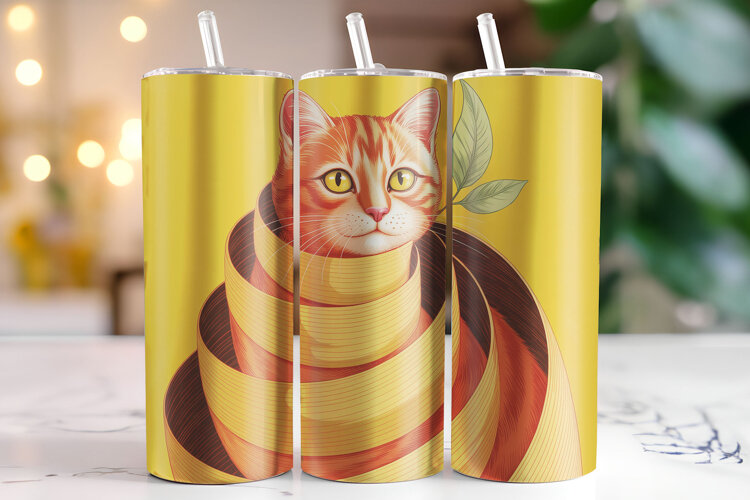 Cat Tumbler Wrap | Sublimation | Tumblers example image 1