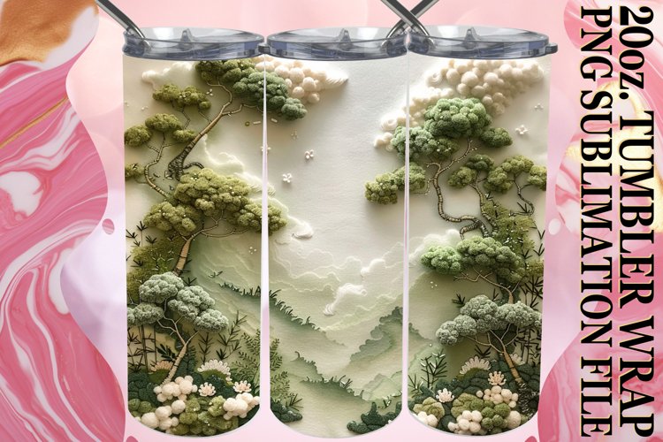 3D Landscape Beauty Tumbler Wrap - 20oz example image 1