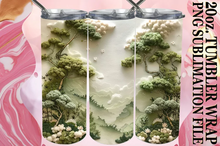 3D Landscape Beauty Tumbler Wrap - 20oz