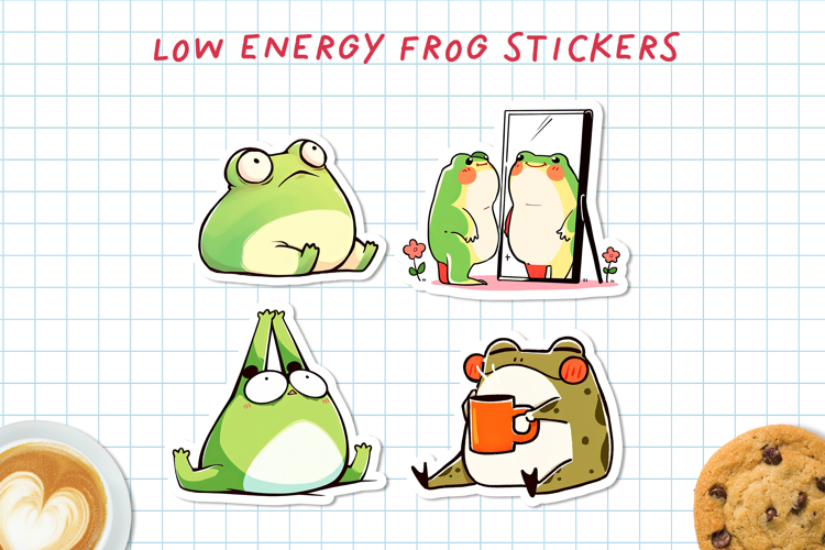 Low Energy Frog Stickers | Cute Frog PNG & Cricut Sheet