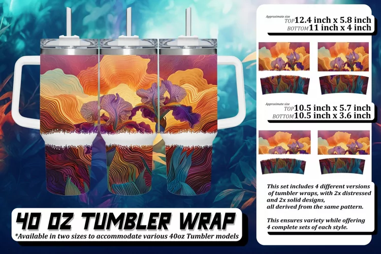 Whimsical Retro Flower Tumbler 40oz: Sublimation Fun