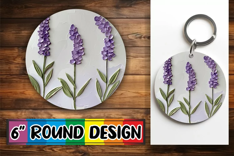 White Bloom Serenity: Sublimation Circle Design
