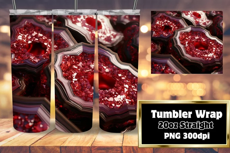 Sparkling 3D Agate Tumbler 20oz Sublimation Wrap