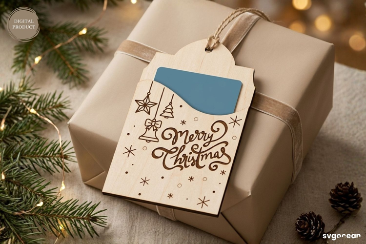 Christmas Gift Card Holder Laser Cut | Glowforge | SVG