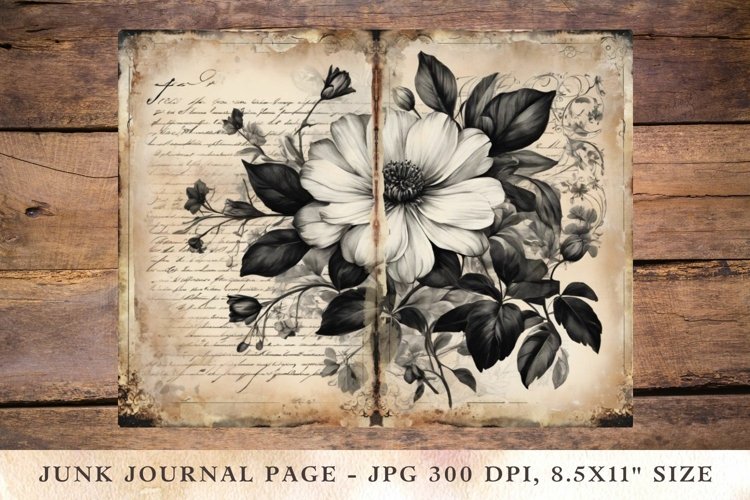Printable Junk Journal Pages Black Roses 4