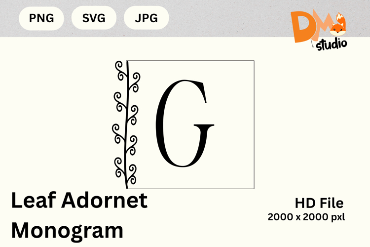 Leaf Monogram Svg Image 13