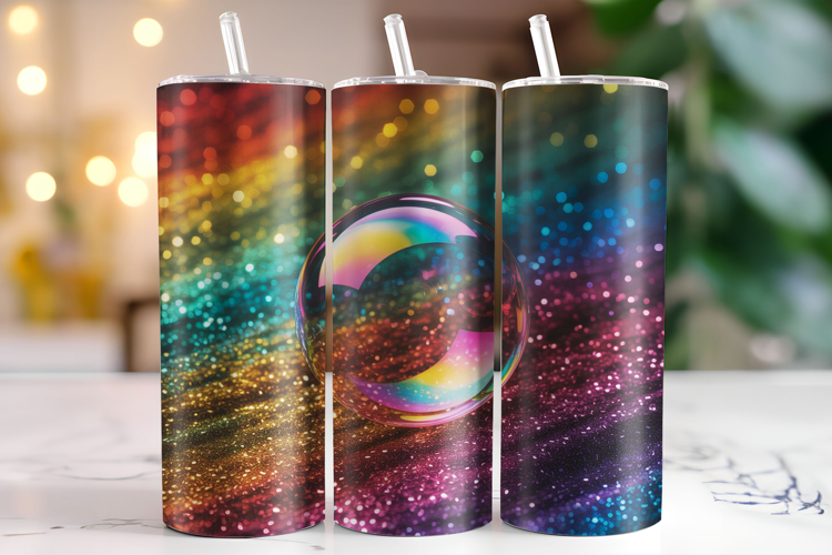 Rainbow Bubbles Tumbler Wrap | Sublimation