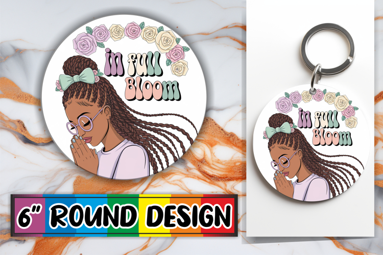 Timeless Keychain Round Style, Praying Woman